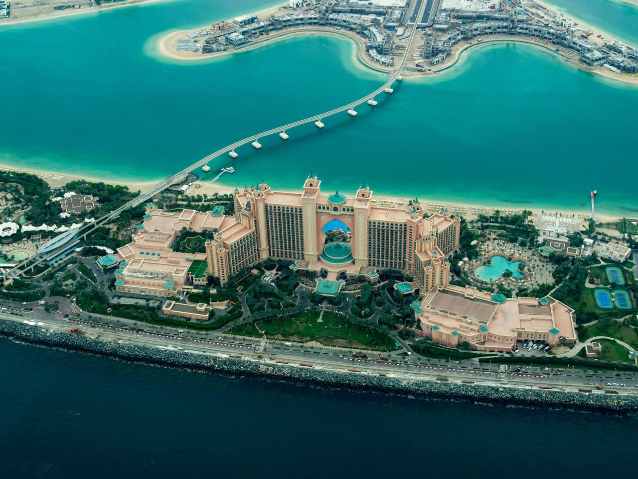 aerial view of a hotel in Dubai